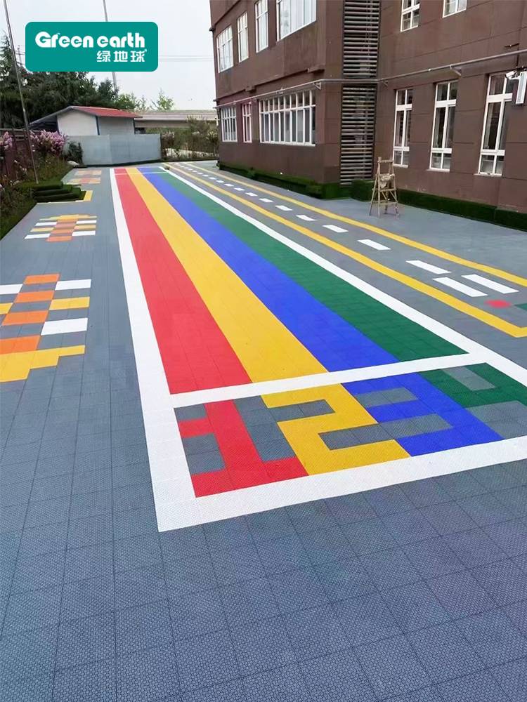 Basketball court suspended floor outdoor school playground badminton sports venue rubber kindergarten assembly suspended floor mat
