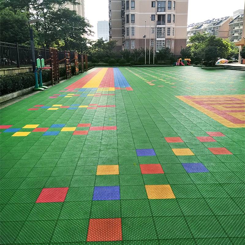 Kindergarten suspended floor outdoor sports assembly plastic floor mats basketball venue rubber school outdoor anti -slip rubber