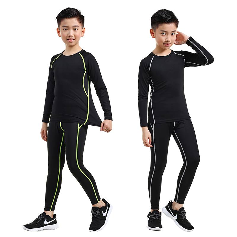 Children's tights training clothes Speed ​​dry clothes boys autumn and winter basketball football bottoming sports fitness suit boys