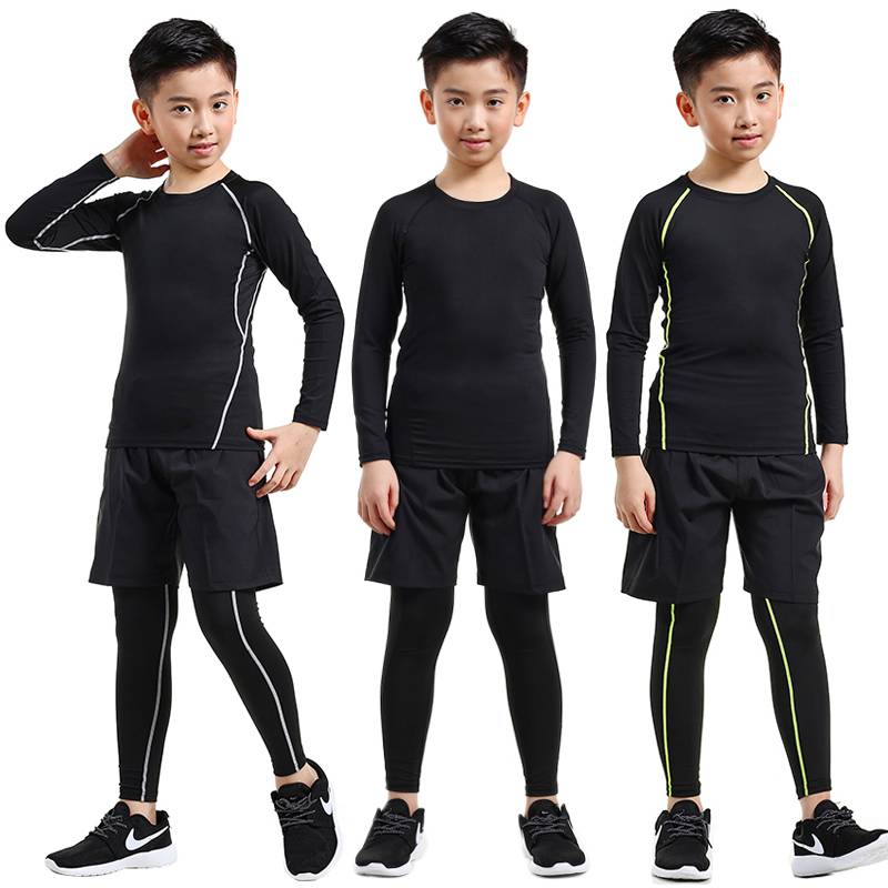 Children's tights training clothes Speed ​​dry clothes boys autumn and winter basketball football bottoming sports fitness suit boys
