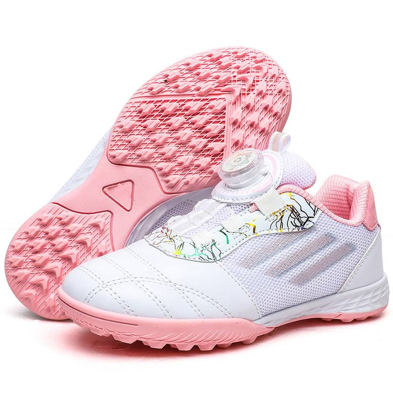 New rotating buttons Football shoes girls Children, male primary and secondary school students, breathable, anti -slip and wear -resistant professional broken nail TF