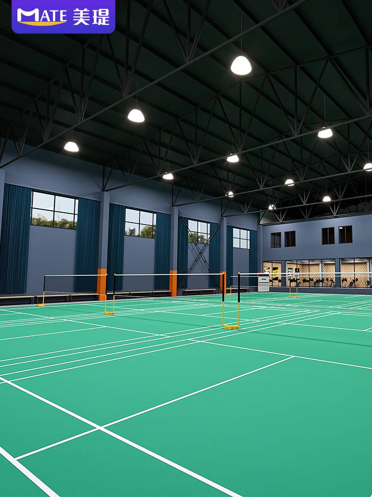 Badminton venue rubber room for indoor and outdoor mobile PVC sports floor table tennis hall ground rubber cushion roll device