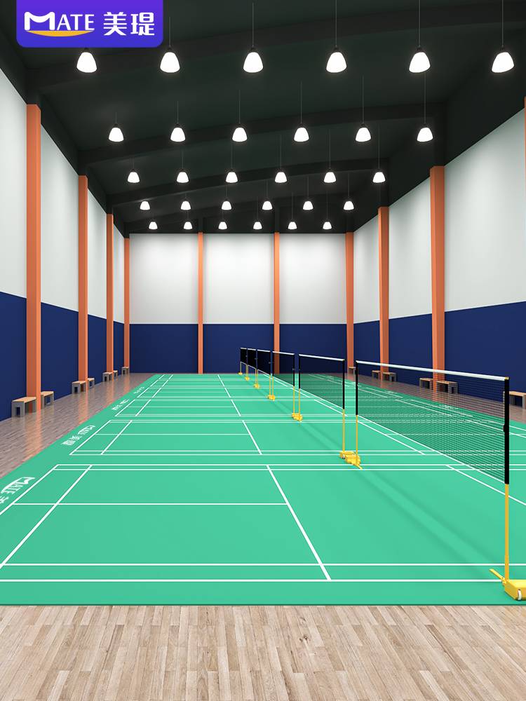 Badminton venue rubber room for indoor and outdoor mobile PVC sports floor table tennis hall ground rubber cushion roll device