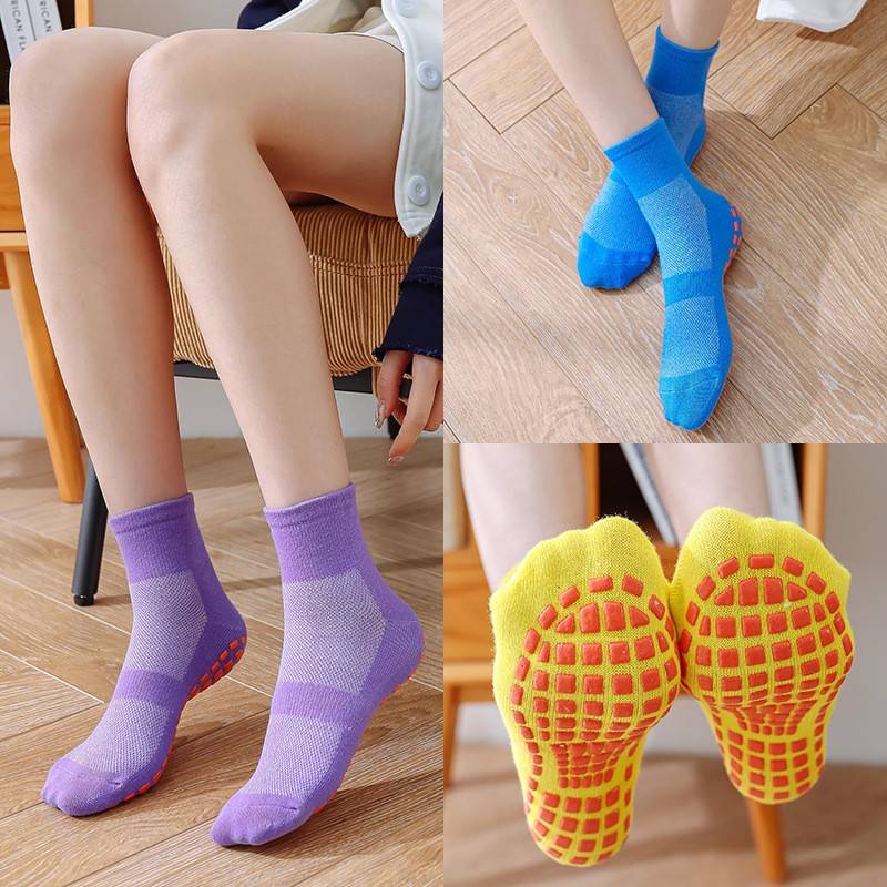 Mid -long trapped socks Children's thin net eye breathable high waist baby early teaching uniform play field floor anti -sliding socks