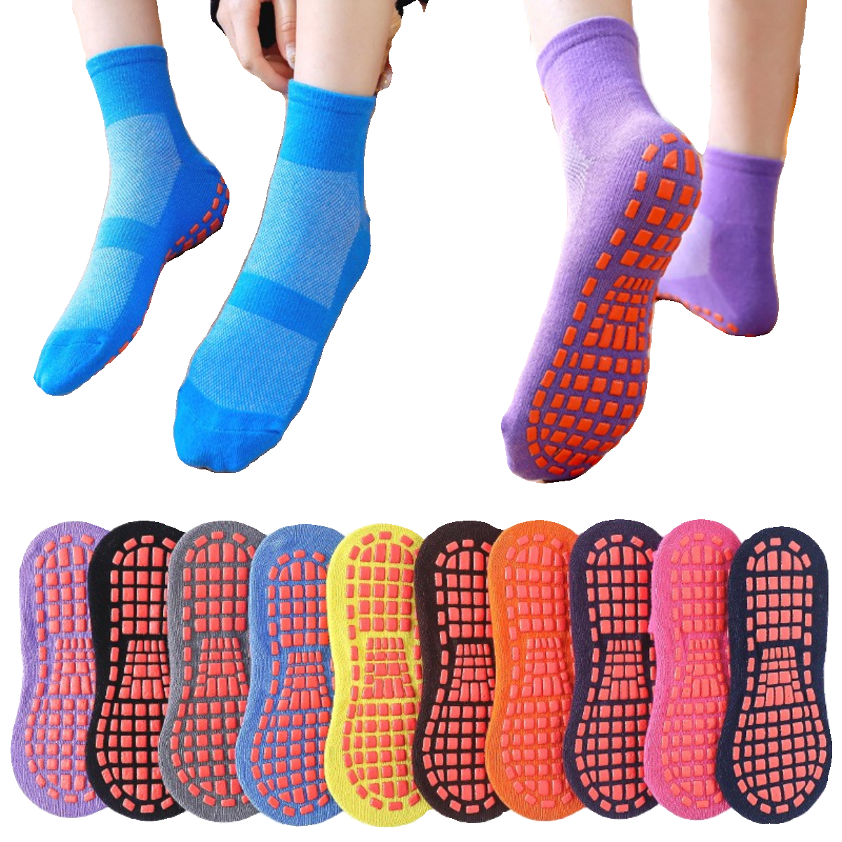 Mid -long trapped socks Children's thin net eye breathable high waist baby early teaching uniform play field floor anti -sliding socks