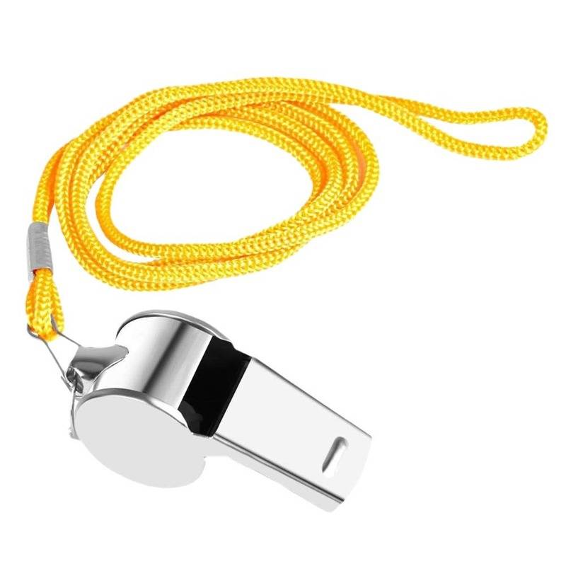 The referee's metal whistle