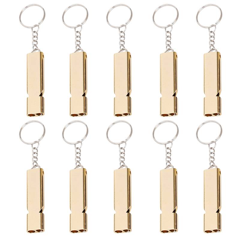【10 Pack-Golden】 Double Pole Port whistle