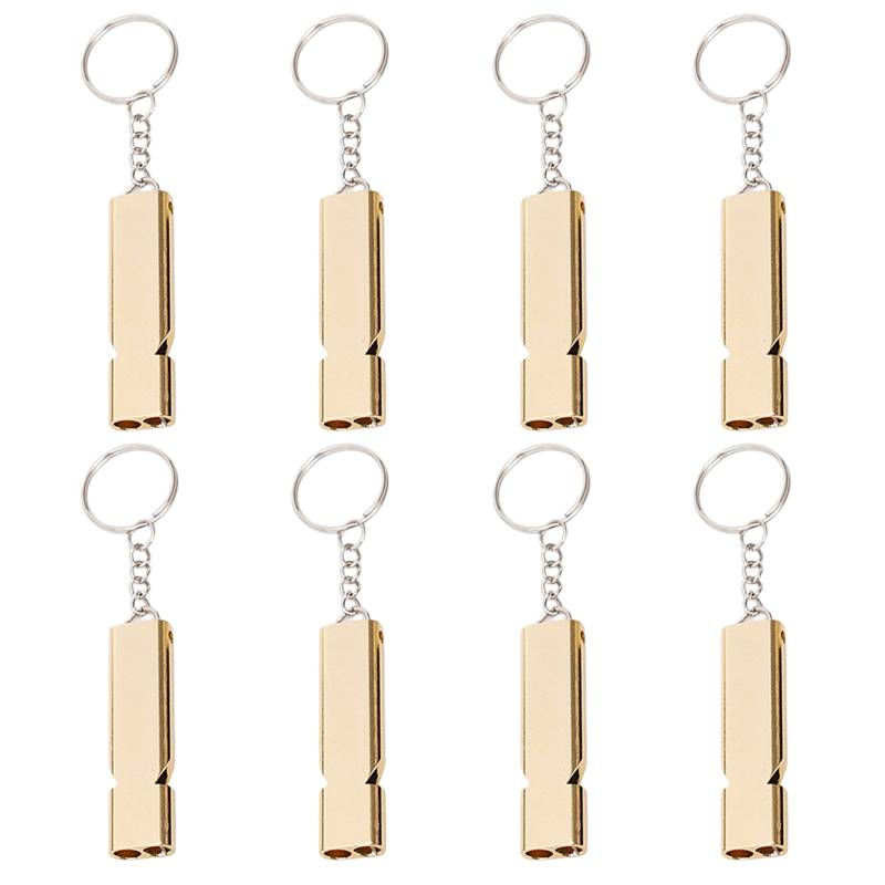 【8 Pack-Golden】 Double Pole Port whistle