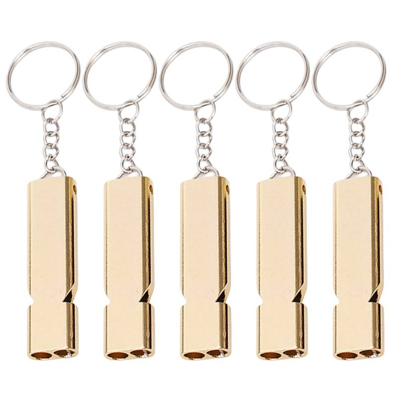 【5 Pack-Golden】 Double Pole Port whistle