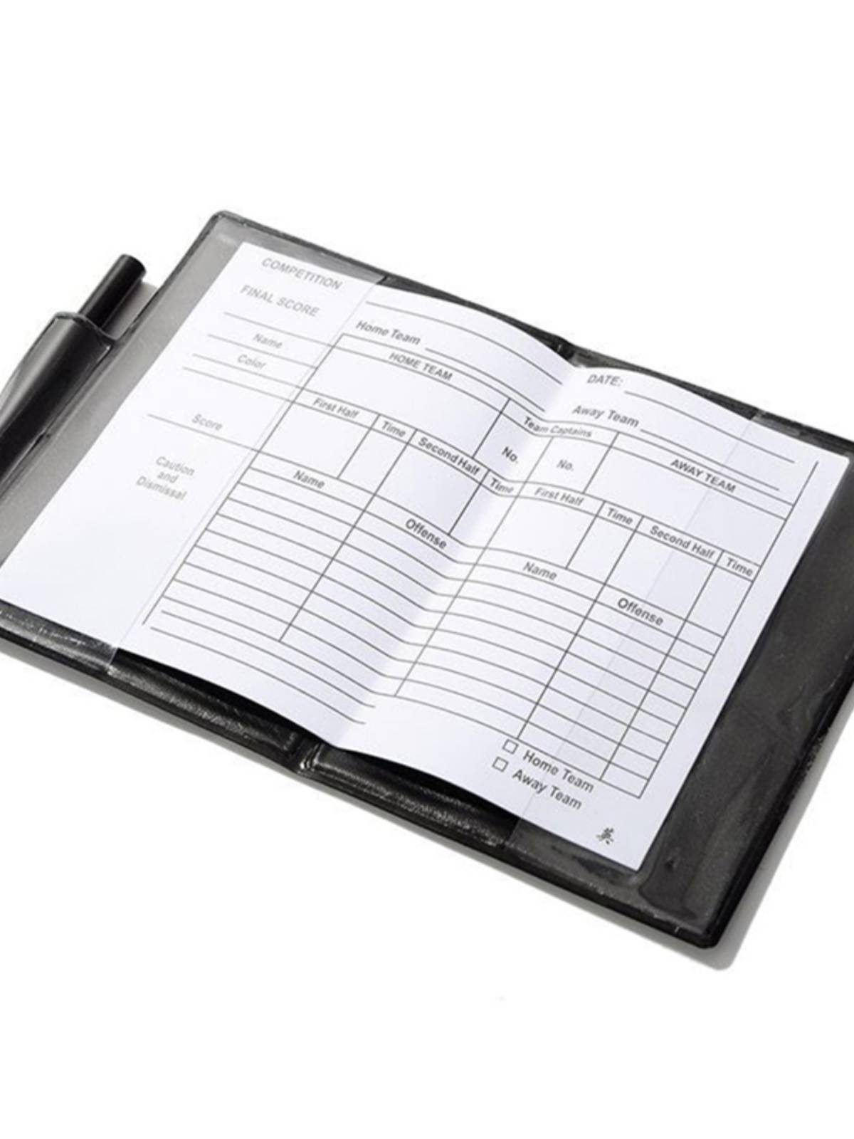 Soccer red yellow card, record book of the red yellow gamer with leather and pens