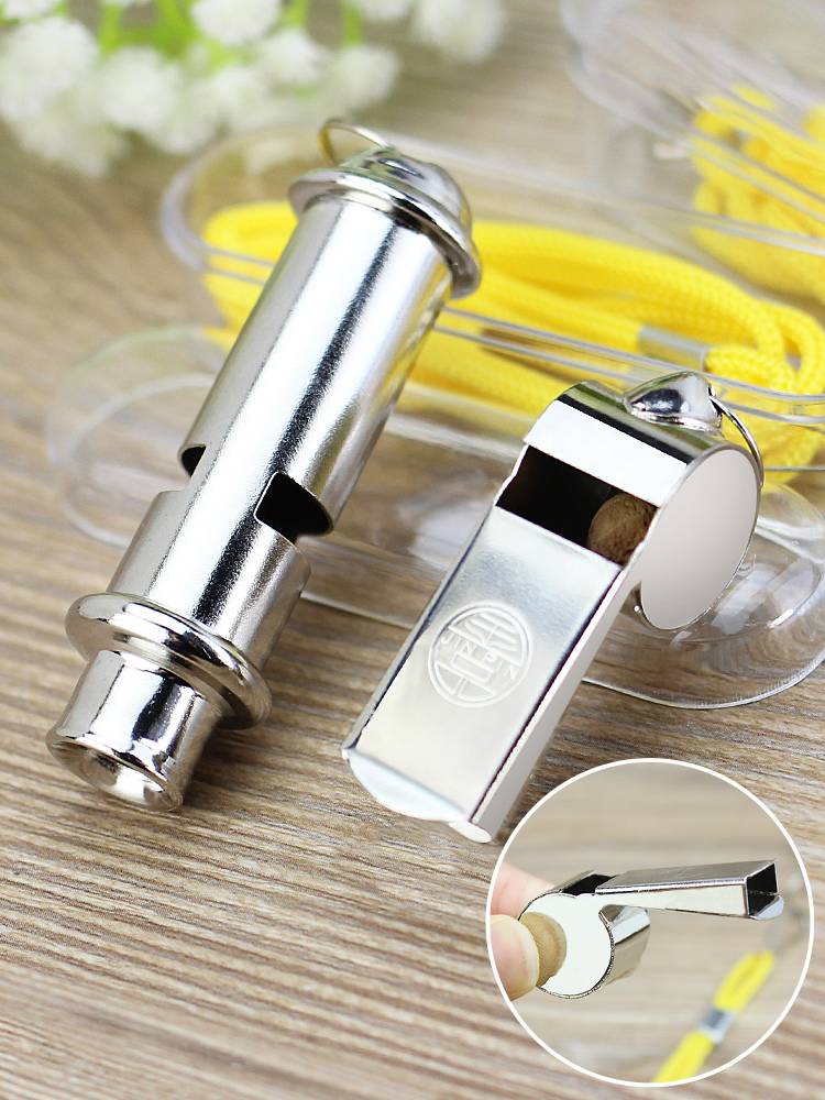 The referee's metal whistle