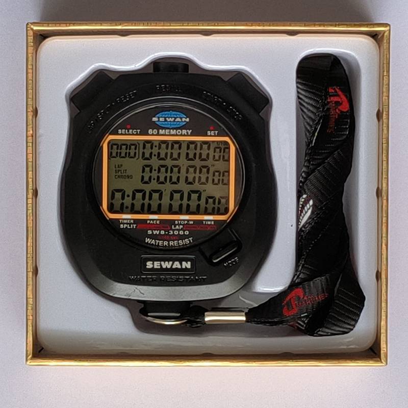 Genuine World Games Strees electronic chronograph, multi -functional track and field motion memory notes, three rows of multi -way referee tables