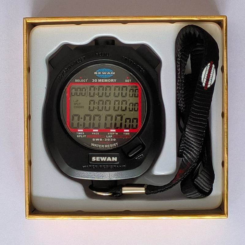 Genuine World Games Strees electronic chronograph, multi -functional track and field motion memory notes, three rows of multi -way referee tables