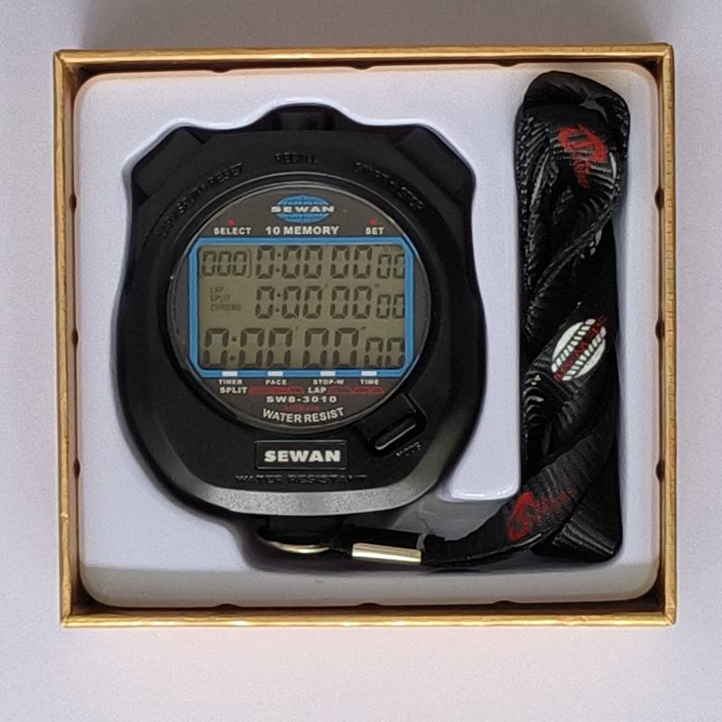 Genuine World Games Strees electronic chronograph, multi -functional track and field motion memory notes, three rows of multi -way referee tables