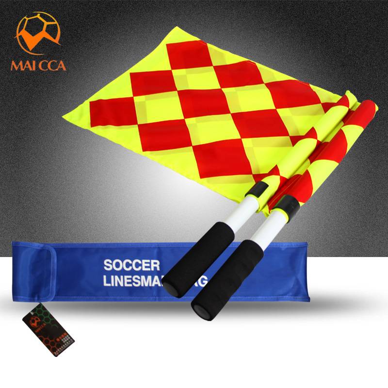 We'll cut the flag by the soccer referee, and the flag by the football referee
