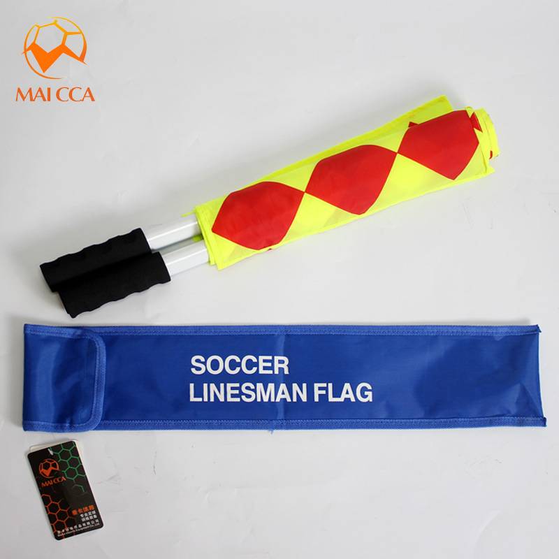 We'll cut the flag by the soccer referee, and the flag by the football referee