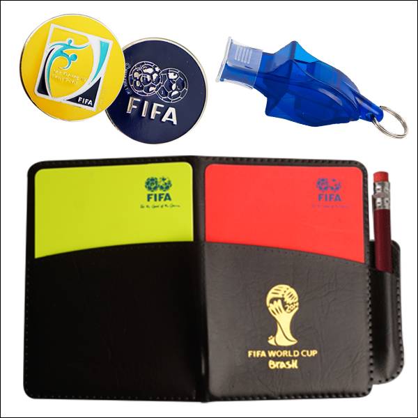 01fifa red and yellow card+FIFA picker+whistle