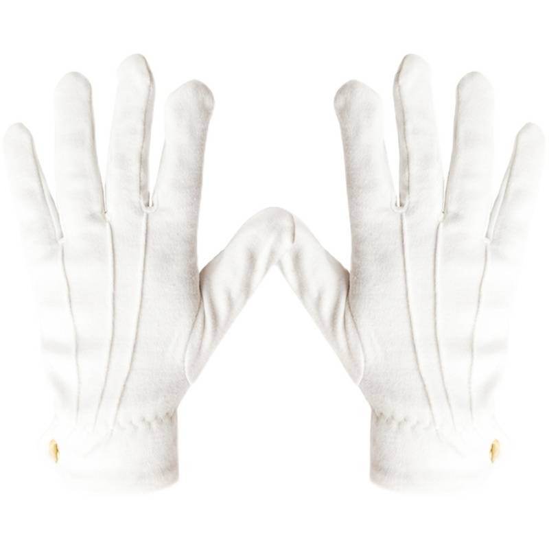 Billiards referee gloves Chinese British -style American ruling referee dedicated polyester cotton three -band ceremonial white gloves