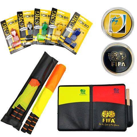 Red and yellow cards+FIFA Picking Instrument+Pot whistle+flag
