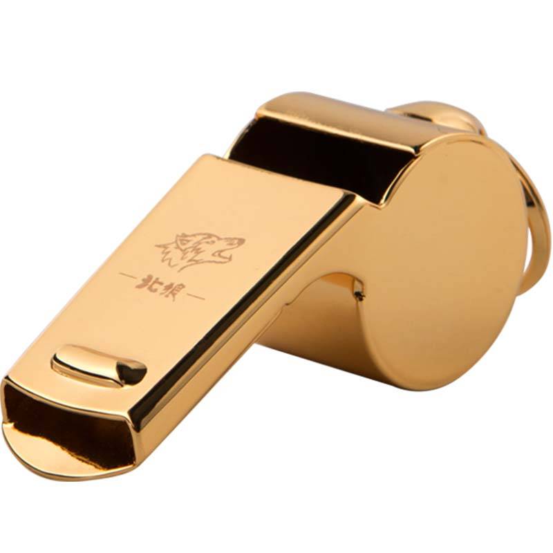 North Wolf's long mouth whistle referee coach special command whistle pure copper super large volume with nuclear plating gold/0644