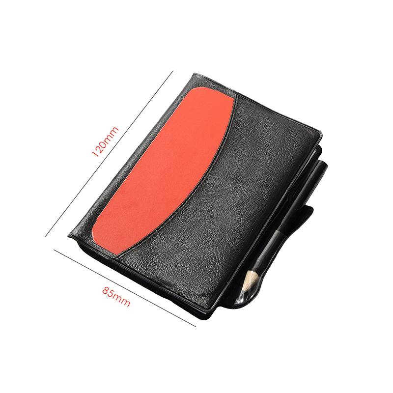 Soccer red yellow card, record book of the red yellow gamer with leather and pens