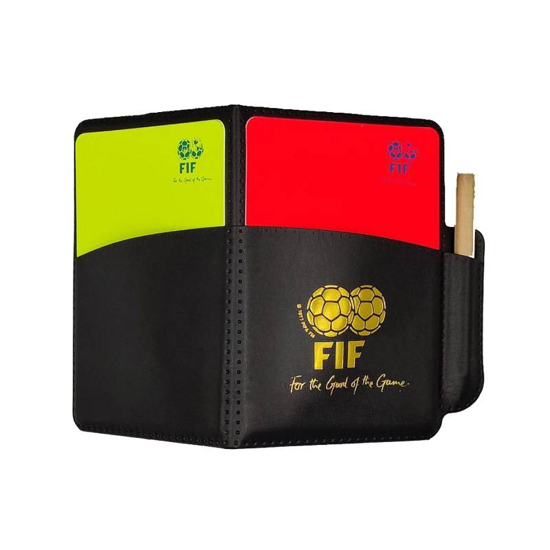 Soccer red yellow card, record book of the red yellow gamer with leather and pens