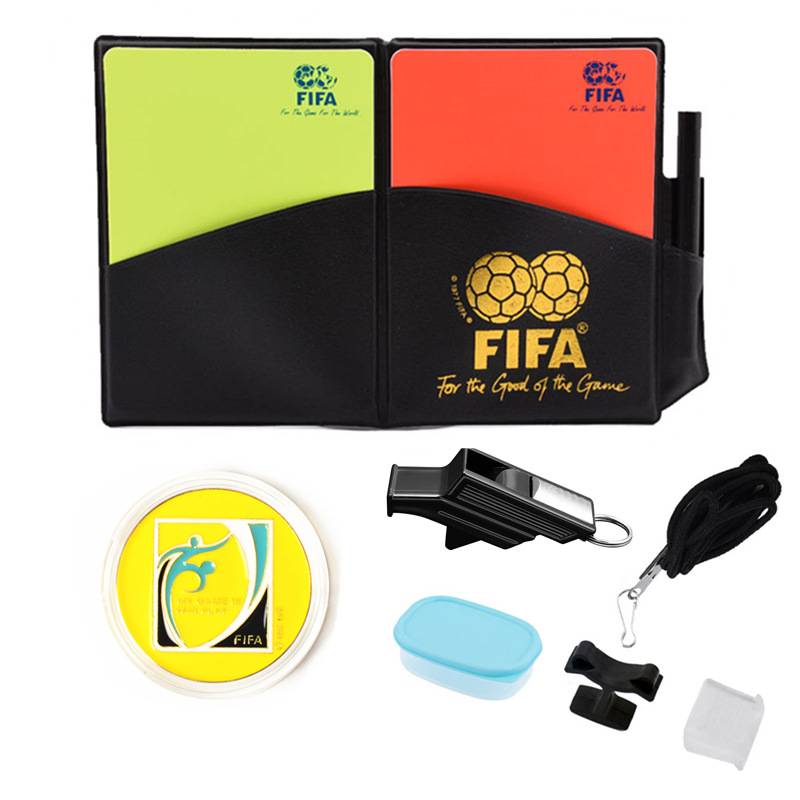 Professional football referee equipment Red and yellow card whistle flag picking side -to -side football training equipment set set