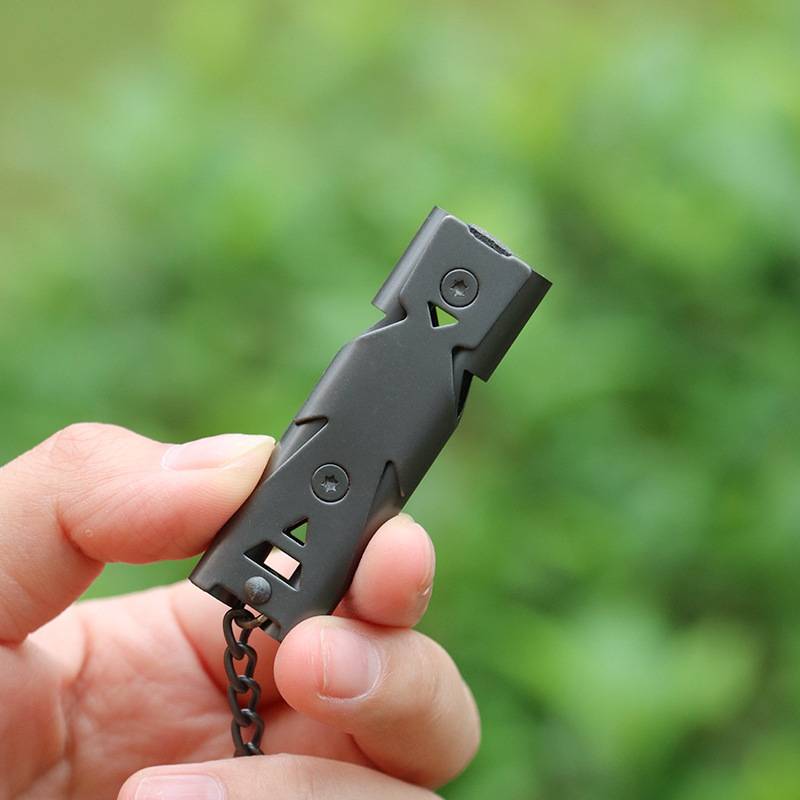 Outdoor field lifeline whistle high -frequency whistle survival equipment survival dual -hole explosive stainless steel whistle basketball referee whistle