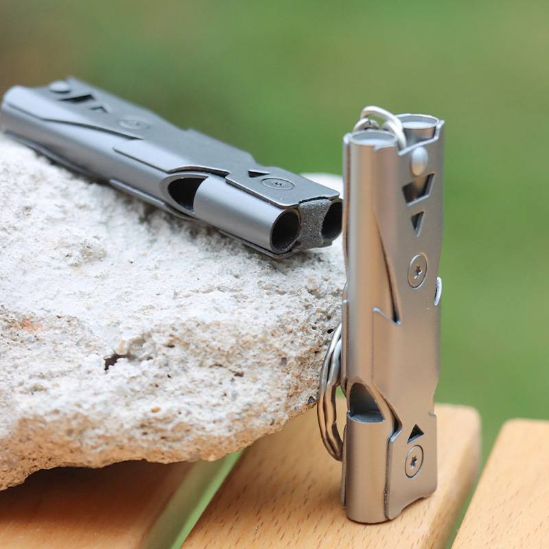 Silver+gun color double tube explosion whistle 2