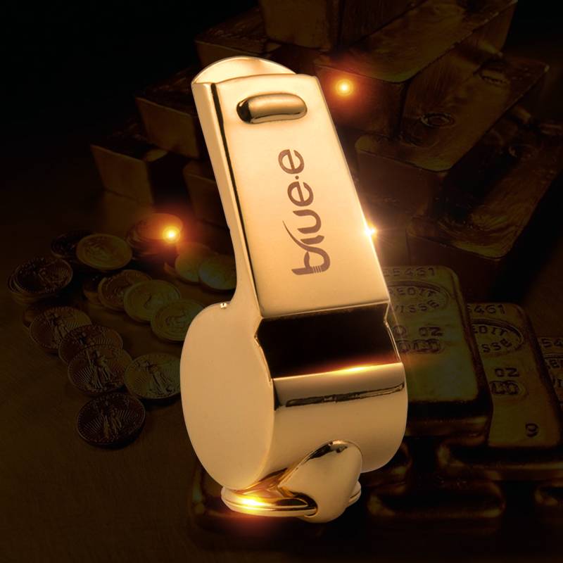 Bluee referee special whistle pure copper gold -plated medium -high audio whistle sports competition with nuclear whistle/1102