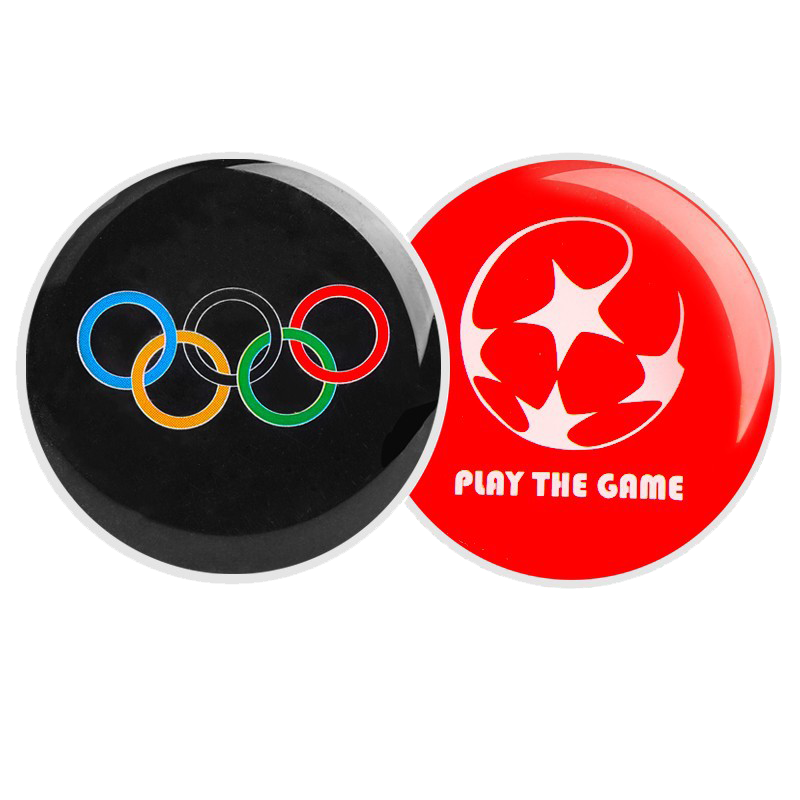 Soccer referee picks a ball with a basketball volleyball player picks a coin-painter