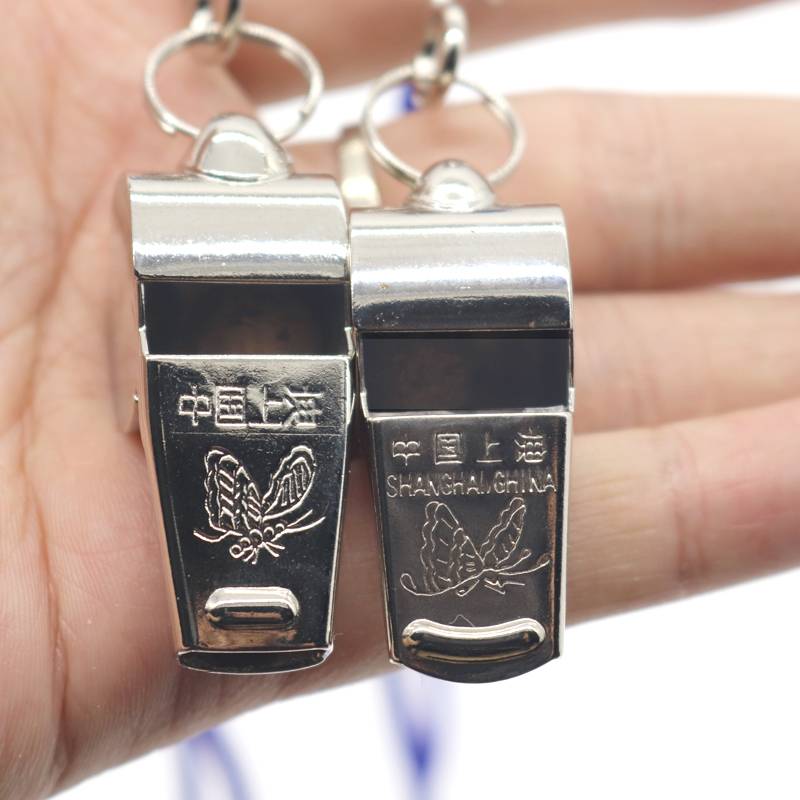 Genuine Shanghai Butterfly Brand Referendum Speak Senior Copper Powder Traffic Command Whistle Metal Exit Slot Competition