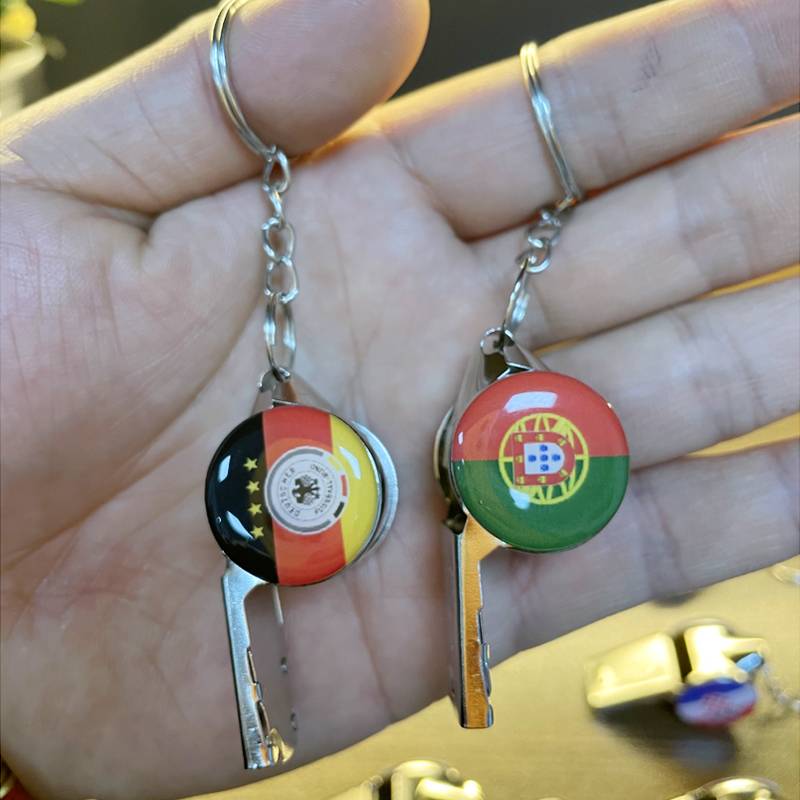 European Cup keychain Spanish German French fans products iron exit referee whistle commemorative