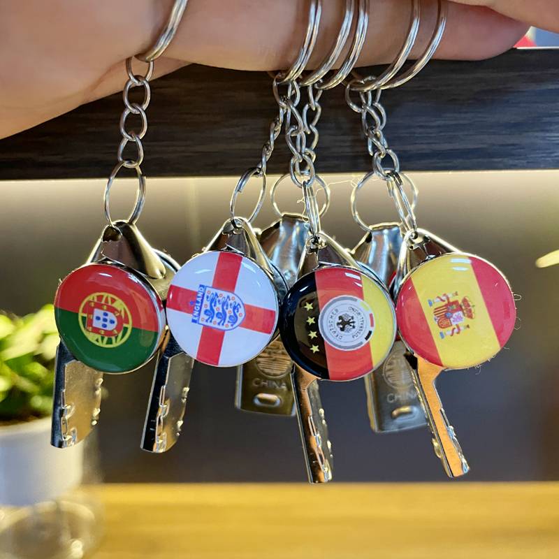 European Cup keychain Spanish German French fans products iron exit referee whistle commemorative