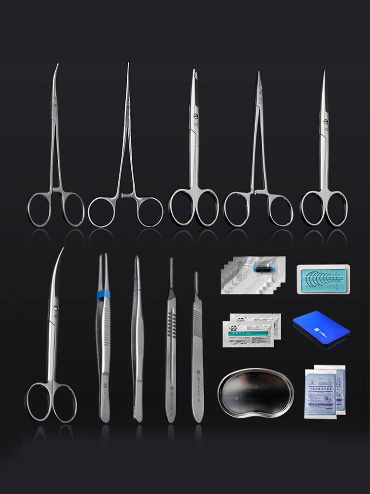 Medical surgery Sewing Equipment Bag Surgery Scroll Tool Handle Practice Golden Bell Caps A full set of students