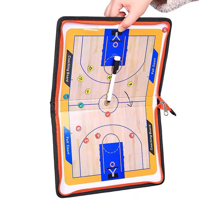 Basketball equipment referee coach supplies zipper folding basketball tactical board command board magnetic suction can be rubbed