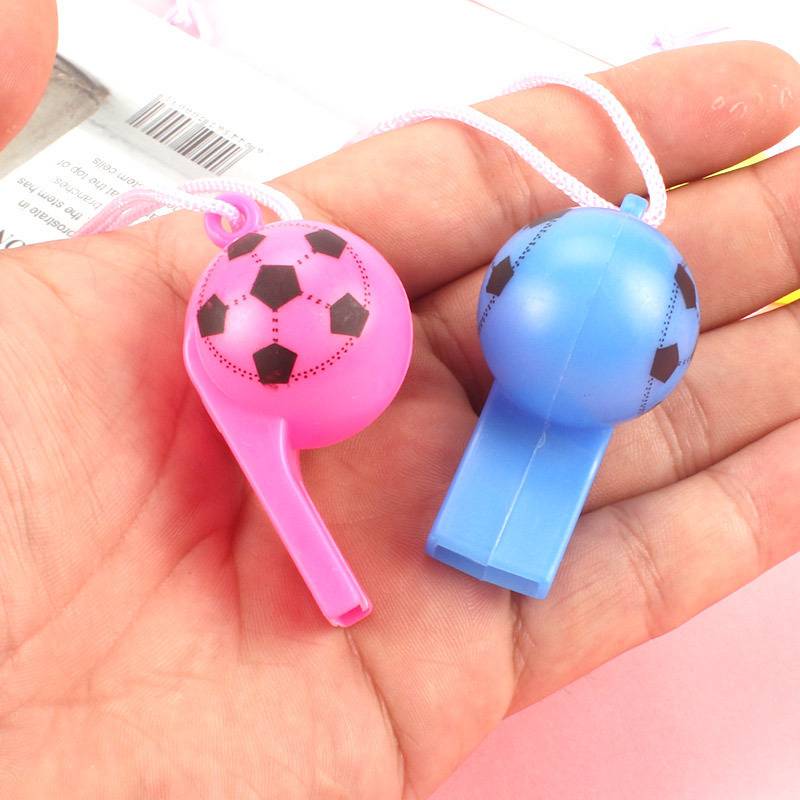 Plastic football whistle children's small gifts, cheer out whistle, referee whistle fans lanyard sports meeting