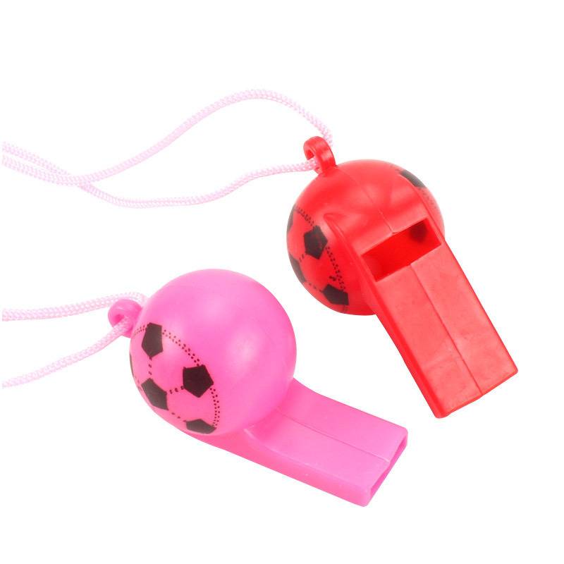 Plastic football whistle children's small gifts, cheer out whistle, referee whistle fans lanyard sports meeting