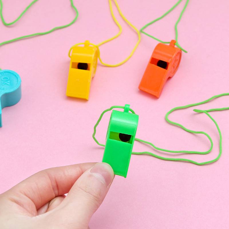 Plastic whistle children's toy prizes sports supplies push color cheer cheer referee whistle whistle