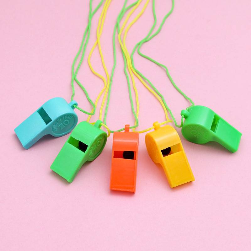 Plastic whistle children's toy prizes sports supplies push color cheer cheer referee whistle whistle