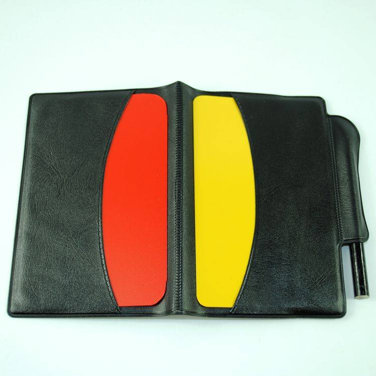 Red and yellow brand big football red yellow card red card yellow card football referee fluorescence red yellow card with pen recording this set