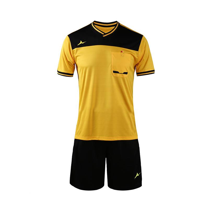 A fast-dry football referee suit with short-sleeved men sweating to print a professional game referee suit