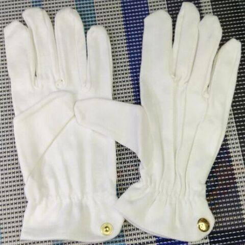 Cotton etiquette white three -band metal buckle glove gloves and jewelry table performances conducting billiards referee gloves