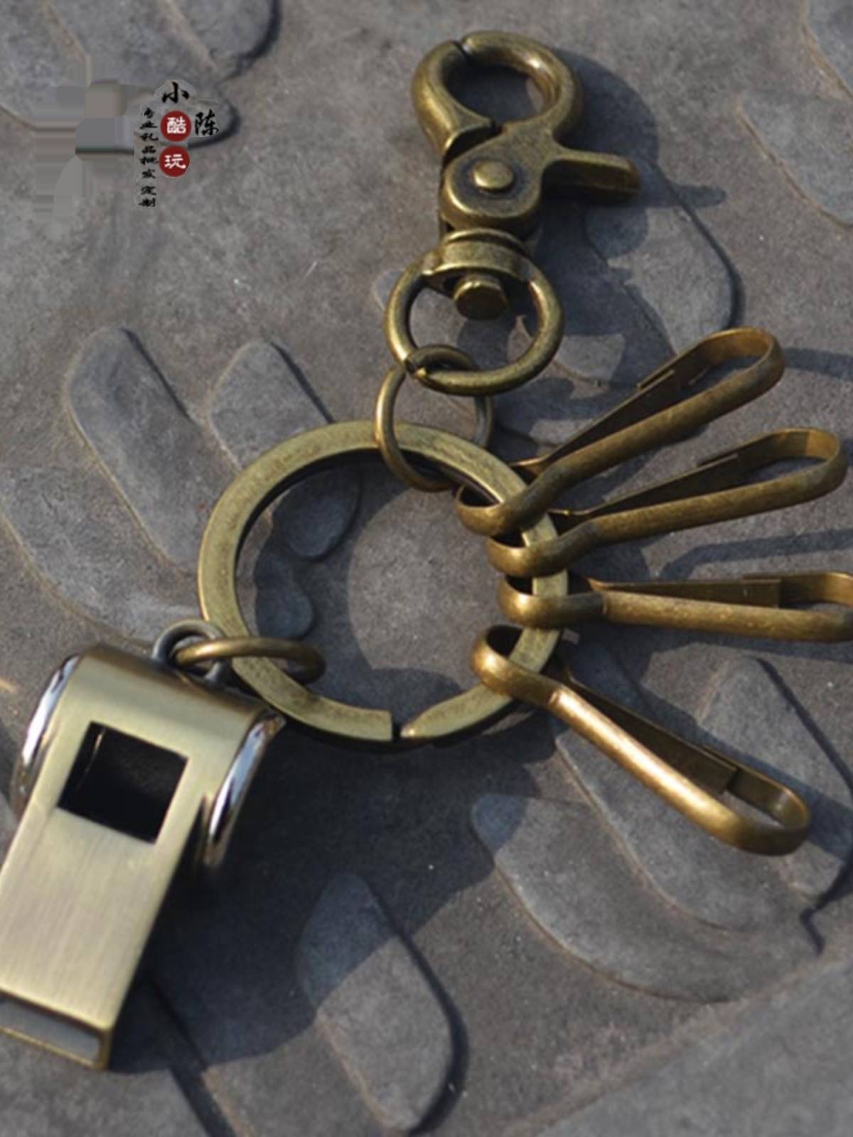 HIGH-SONIC SURVIVAL RESCUE OF OLD COPPER-COLOURED EURO-AMERICAN RETROPHAGUS PLATINUM NECKLACE CLAREL WHISTLING DESIGN OF LOGO