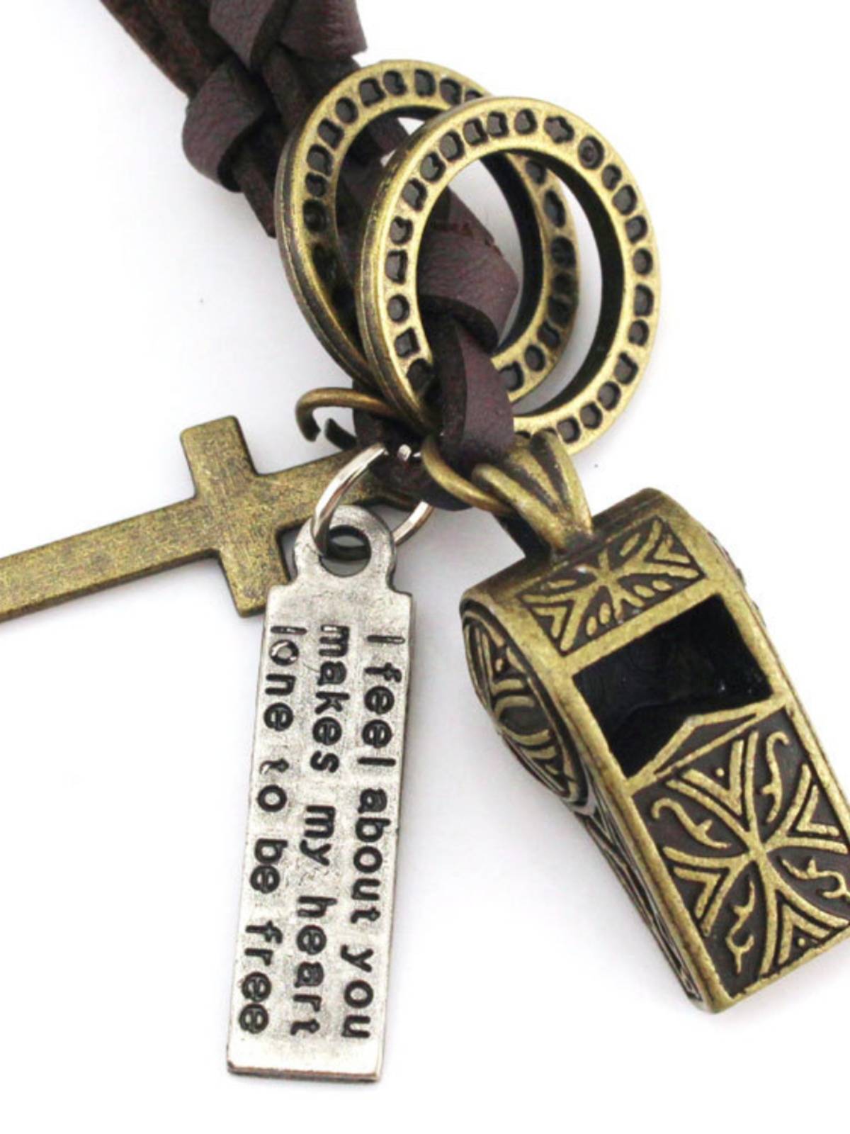 HIGH-SONIC SURVIVAL RESCUE OF OLD COPPER-COLOURED EURO-AMERICAN RETROPHAGUS PLATINUM NECKLACE CLAREL WHISTLING DESIGN OF LOGO