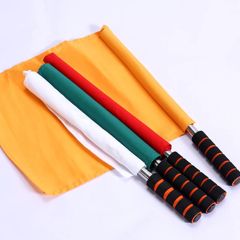 Flag, track and field referee patrol flag, red, yellow, white and white traffic command hand flag football side flag railway signal flag
