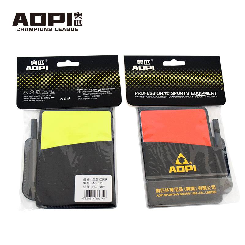 Red and yellow card football referee Chinese Super League foul record tool special warning brand referee training red and yellow card