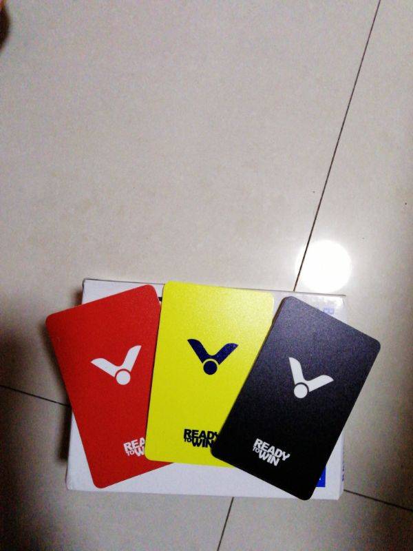 Victor victory badminton referee supplies red yellow black card table tennis referees use red yellow card black card