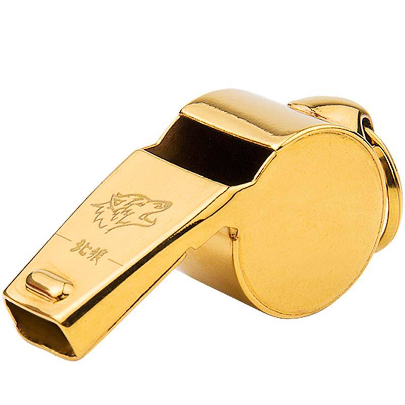 North Wolf Houqiang Super Large Volume Movement Training Referee Special whistle Pure Copper Metal Plating True Gold Plug -in Toning/065