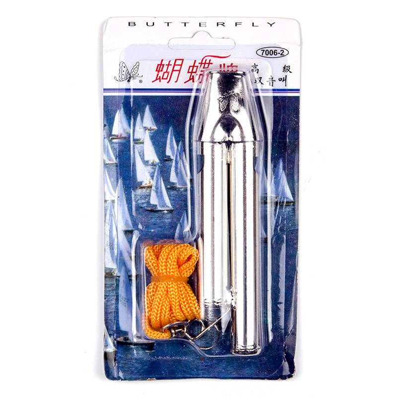 Genuine Butterfly Brand Double Voice Toning/Three -Sound Whistle Referee Sinus Stainless Steel Basketball Competition Special Metal Metal Referees